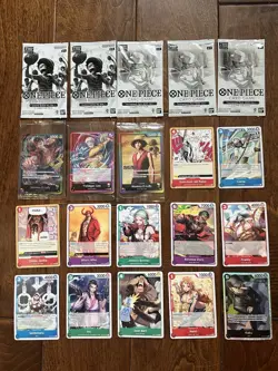 Lot Bundle One Piece Card Game Promo Cards Store Promo Pre Release Promo 4 Packs - Image 1