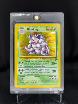 Nidoking Holo Rare 11/130 - Base Set 2 - 2000 WOTC Pokemon Card LP Vintage - Image 1