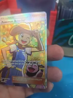 Pokemon Breeder 73/73 Shining Legends Holo Full Art Trainer Pokemon TCG Card - Image 2