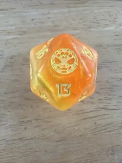Oversized D20 Spindown Life Counter Marvel's Spider-Man MTG Magic SPM Orange - Image 1