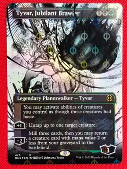 MTG Foil 1X Tyvar, Jubilant Brawler X1 (Borderless) Step-and-Compleat Magic -NM+ - Image 1