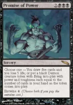 1x Promise of Power - Foil Light Play, English Mirrodin MTG Magic - Image 1