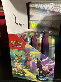 Pokemon Prismatic Evolutions Mini Tin Display Box Full Set 8 Tins - Fast Ship - Image 2