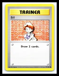 💥 Trainer Bill | Pokemon TCG 1999 | (Shadowless Set) Non Holo Vintage # 91/102 - Image 1