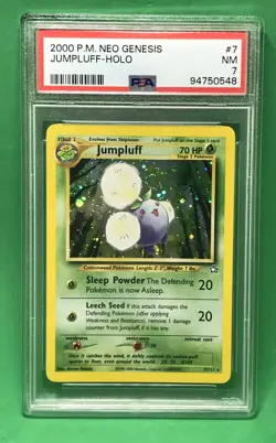 PSA 7 Near mint NM Jumpluff Holo Vintage 2000 Pokemon Neo Genesis #7/111 - Image 1