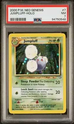 PSA 7 Near mint NM Jumpluff Holo Vintage 2000 Pokemon Neo Genesis #7/111 - Image 2