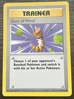 Shadowless Gust of Wind 093/102 Pokemon TCG WOTC Base Set MINT - Image 1