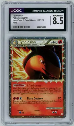 Pokemon Typhlosion Prime HeartGold & SoulSilver Ultra Rare #110 CGC 8 - Image 1