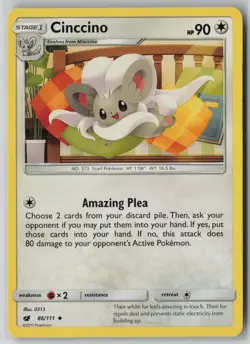 Cinccino 86/111 Pokemon Crimson Invasion Uncommon Lightly Played (LP) 1 - Image 1