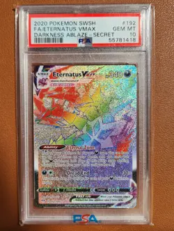 Eternatus Vmax 192 PSA 10 Secret Rainbow Rare Holo Pokemon SWSH Darkness Ablaze - Image 1