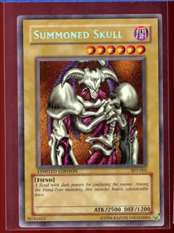 Summoned Skull BPT-002 LP/Pl Secret Rare Tin Promo Yugioh - Image 1