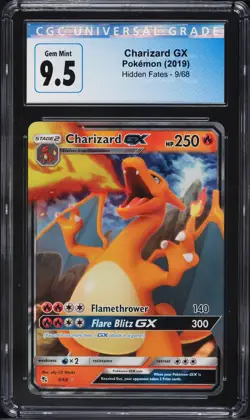 Charizard GX 9/68 Sun & Moon Hidden Fates Holo Rare Pokemon Card CGC 9.5/PSA 10 - Image 1
