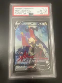 Garchomp V TG23/TG30 SWSH10: Astral Radiance Pokemon Card Autograph Psa 8 - Image 1
