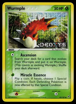 Pokemon Card - Wurmple Deoxys 82/107 Reverse Holo Stamped - Image 1