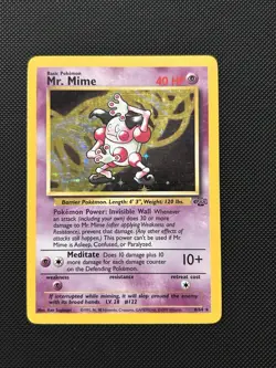 Mr. Mime 6/64 1999 Jungle Unlimited Pokemon Card WOTC Vintage Holo Rare - LP - Image 1