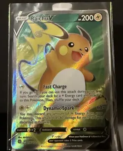 Pokemon TCG Sword & Shield Brilliant Stars Raichu v Full Art Holo Card 158/172 - Image 1