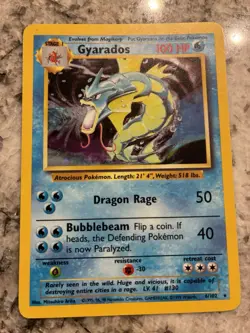 Pokemon Gyarados Holo Rare TCG Card 006/102 Base Set - Image 1