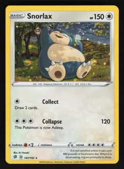 Pokemon SWSH02: Rebel Clash #141/192 Snorlax Holo Foil Card TCCCX - Image 1