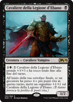 MTG KNIGHT OF THE EBON LEGION EXC - CAVALIERE DELLA LEGIONE D'EBANO - M20 - Image 1