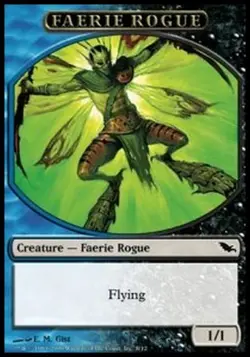 MRM FR/VF Faerie Rogue Token (Blue and Black 1/1) MTG magic SHM - Image 1
