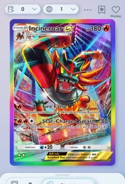 Pokemon TCG POCKET - Incineroar Rainbow Rare 2⭐, Celestial Guardians, English - Image 1