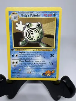 Vintage Pokemon TCG Misty's Poliwhirl #53/132 Pokemon Gym Heroes 1ST EDITION LP - Image 1