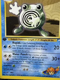 Vintage Pokemon TCG Misty's Poliwhirl #53/132 Pokemon Gym Heroes 1ST EDITION LP - Image 2