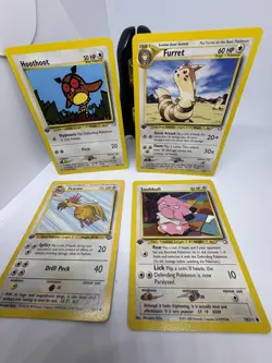 Pokemon TCG Fearow 36/64 Jungle, Furret 35 Hoothoot 60 Snubbull 74 1ST Editions - Image 1