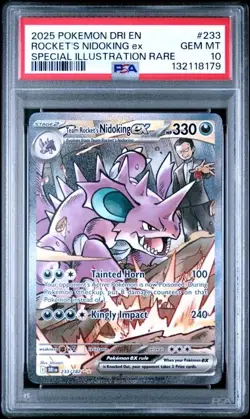 Pokemon TCG Team Rockets Nidoking EX 233/182 Destined Rivals PSA 10 Gem Mint - Image 1