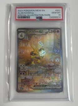 PSA 10 GEM MINT Alakazam ex 201/165 Sv: Scarlet & Violet 151 Holo Pokemon - Image 1