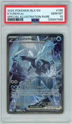 2025 POKEMON BLK EN-BLACK BOLT SPECIAL ILLUSTRATION RARE #165 KYUREM EX PSA 10 - Image 1