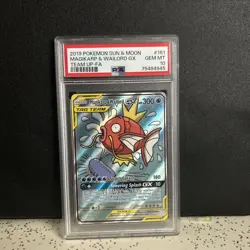Magikarp & Wailord GX 161/181 Full Alt Art S&M Team Up Pokemon PSA 10 GEM MT - Image 1