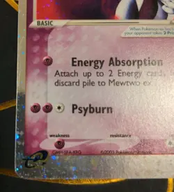 2003 Pokemon Ruby Sapphire Mewtwo EX Holo Ultra Rare 101/109 LP/NM- - Image 5