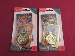 (2) Twilight Masquerade Booster Pack With Pokemon Holo Promo's Toxel & Pupitar - Image 1