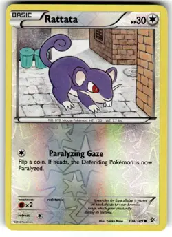Pokemon - Rattata - 104/149 - Common - Reverse Holo - BW - Boundaries Crossed - - Image 1