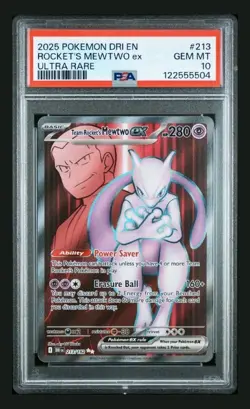 Team Rocket's Mewtwo ex 213/182 PSA 10 2025 Pokemon Destined Rivals - Image 1