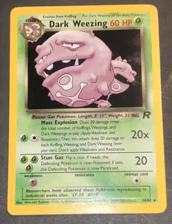 Pokemon TCG Dark Weezing Team Rocket 14 Holo Unlimited Holo Rare Original Owner - Image 1