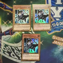 Yugioh! Scrap Chimera MGED-EN010 Gold Rare 1st Edition x3 Playset NM - Image 1