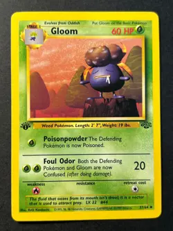 Gloom 37/64 1st Edition Jungle - Common - WOTC Pokemon Card Near Mint - Image 1