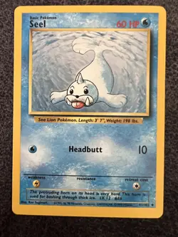 Seel 41/102 Uncommon Base Set Non Holo Pokemon Card NM - Image 1