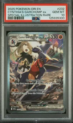 2025 POKEMON DRI SPECIAL ILLUSTRATION RARE #232 CYNTHIA'S GARCHOMP EX PSA 10 - Image 1