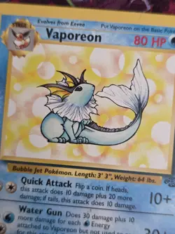 Vaporeon 28/64 Jungle Unlimited Non-holo Rare Pokemon Card - Image 2