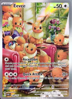 Eevee 188/167 IR Twilight Masquerade Pokemon Card - Clean Copy NM+ - Image 1