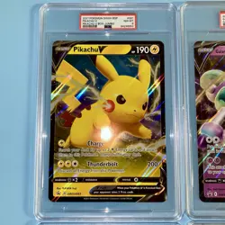 Lot of 4 Jumbo Pokemon Cards PSA 8 Pikachu V Rapidash V Morpeko V-Union Cyclizar - Image 3