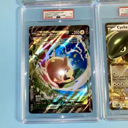 Lot of 4 Jumbo Pokemon Cards PSA 8 Pikachu V Rapidash V Morpeko V-Union Cyclizar - Image 5