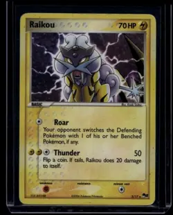 Pokemon TCG Raikou 3/017 POP Series 2 Holo Rare DMG - Image 1