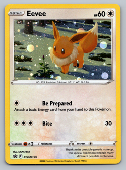 Eevee Pokemon Sword & Shield SWSH190 Cosmos Holo Black Star Promo NM - Image 1