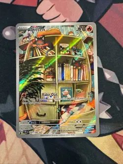 Pokemon TCG Litten Temporal Forces Illustration Card 167/162 Near Mint Condition - Image 1