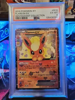 2016 POKEMON XY FLAREON EX GENERATIONS RADIANT COLLECTION #RC6 EX-MT 6 - Image 2