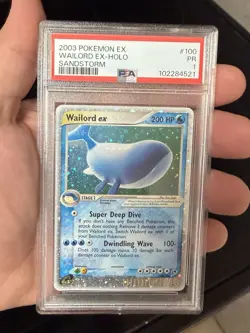 Wailord ex 100/100 - 2003Pokemon Card EX Sandstorm - PSA 1 - POP 24! VERY RARE - Image 1